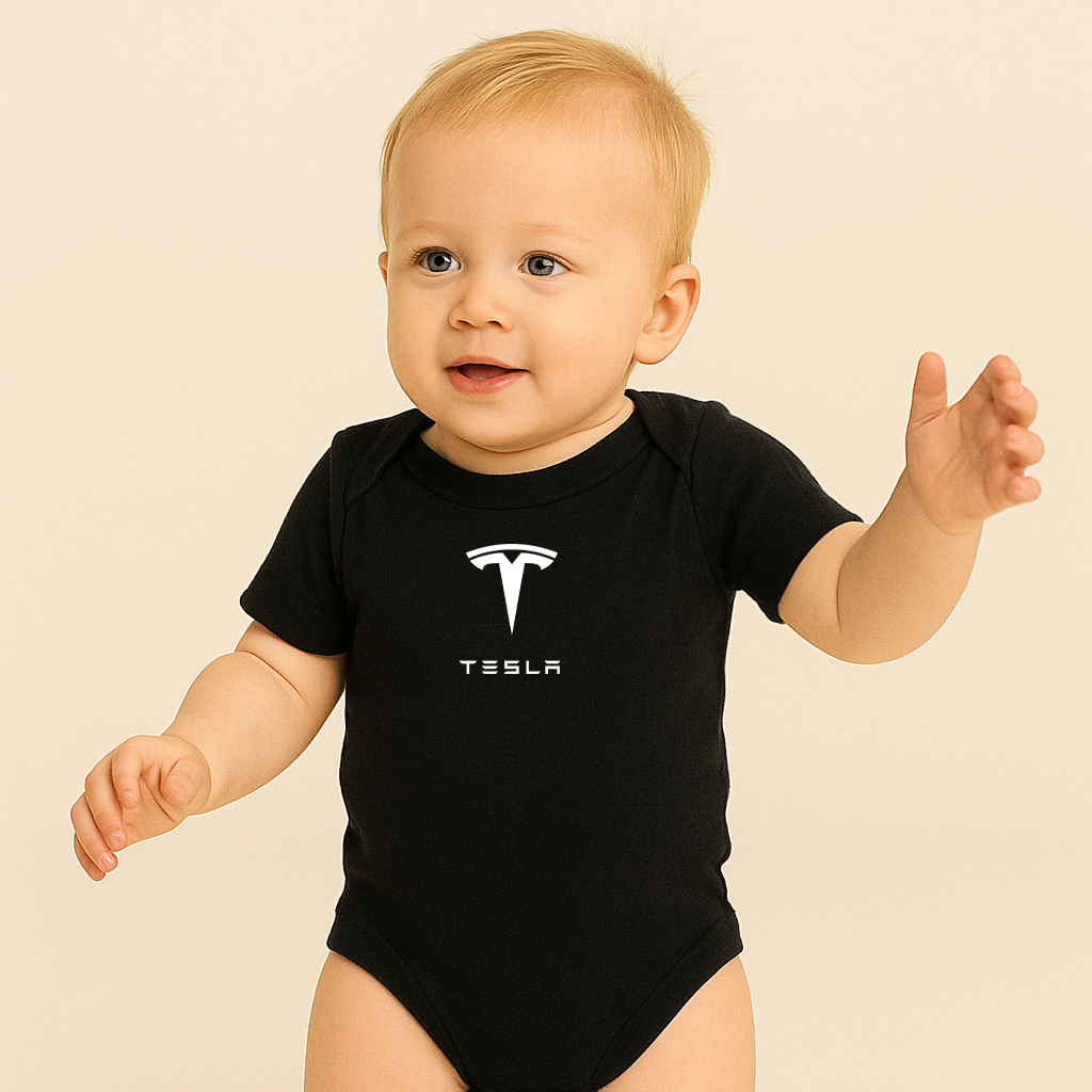 Tesla Motorsports Car Baby Romper Onesie